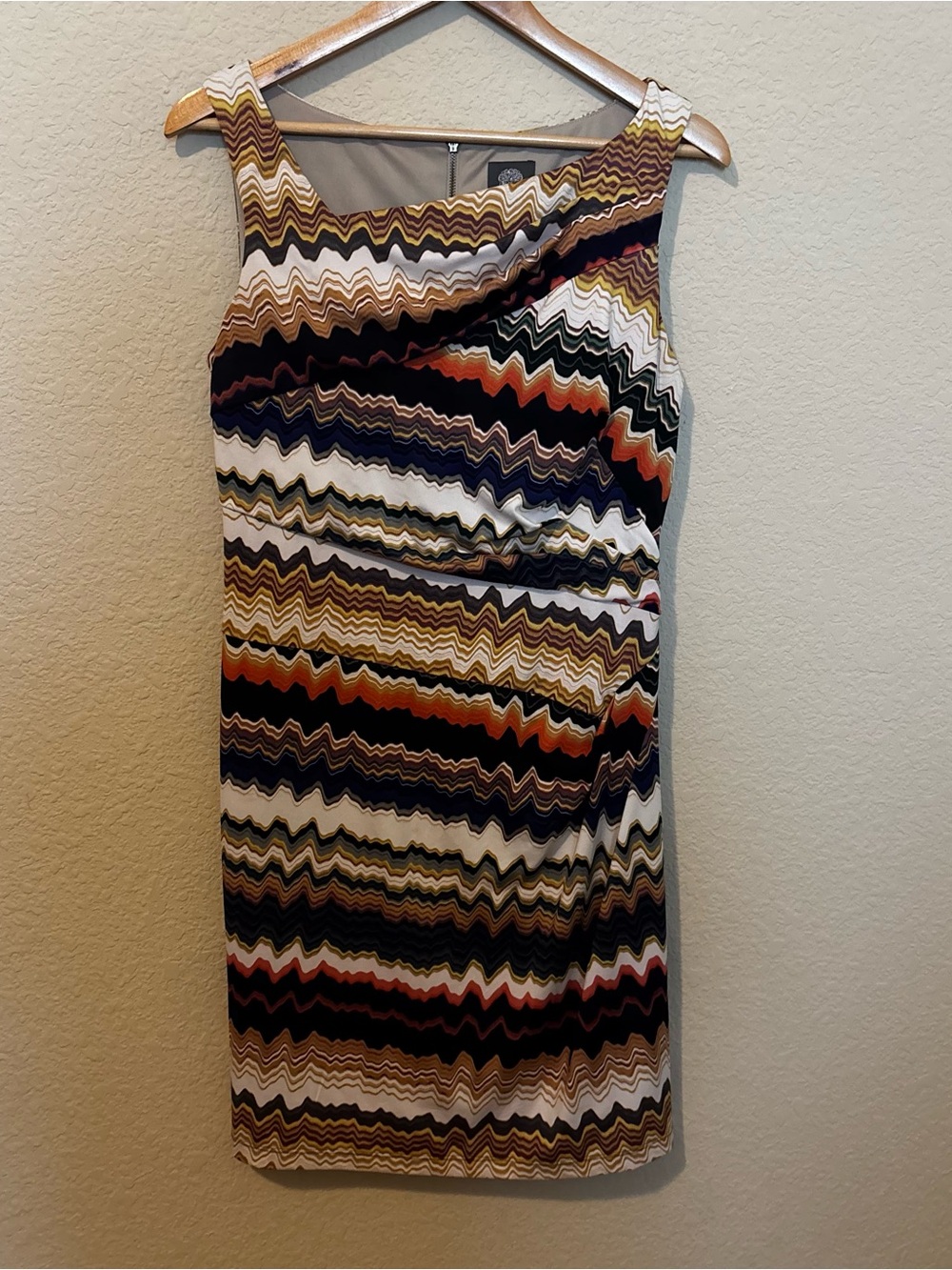 Vince Camuto Womens Multi-Color ZigZag Chevron Pattern Dress Size 12
